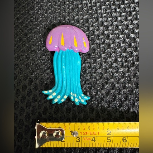 Vintage Purple & Blue Jellyfish Brooch Pin Unisex - Picture 4 of 5
